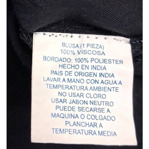 Women medium Mexican full embroidery blouse huipil el interior jalapa hippie top - Picture 6 of 8